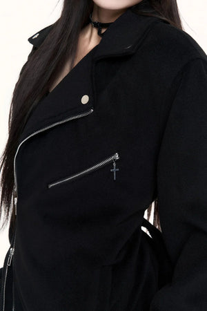 Woolen Waist-Cinching Jacket