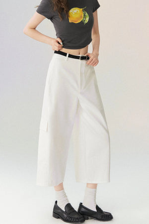 Workwear Casual Denim Cropped Pants