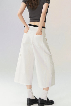 Workwear Casual Denim Cropped Pants