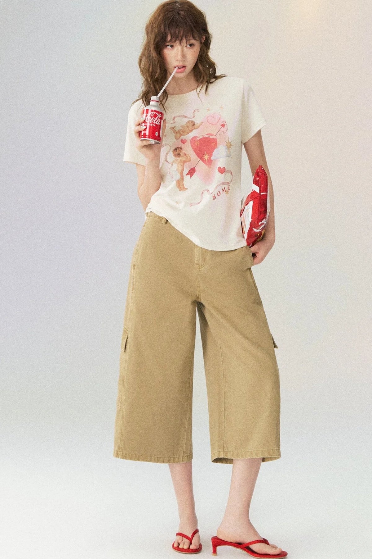 Workwear Casual Denim Cropped Pants