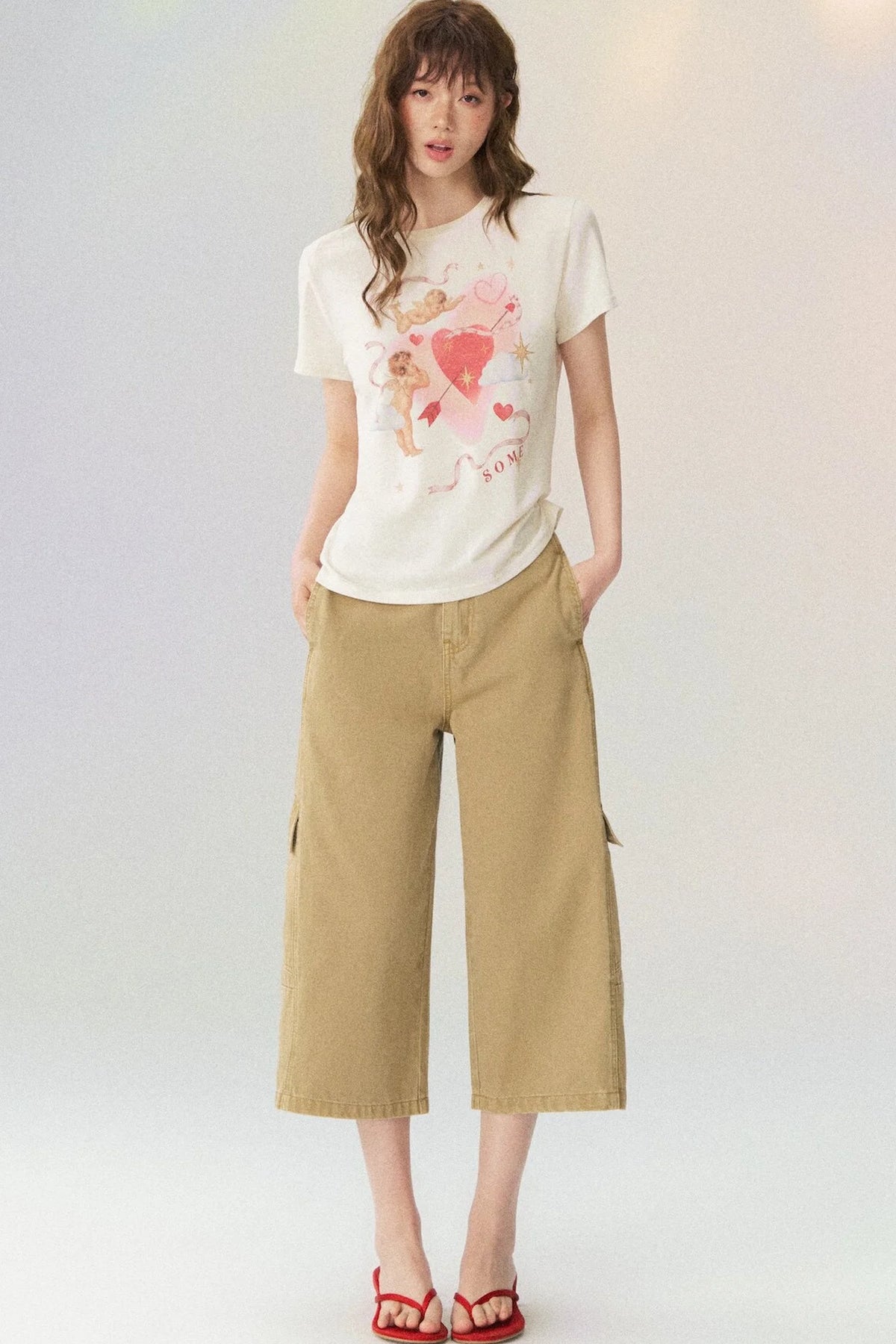 Workwear Casual Denim Cropped Pants