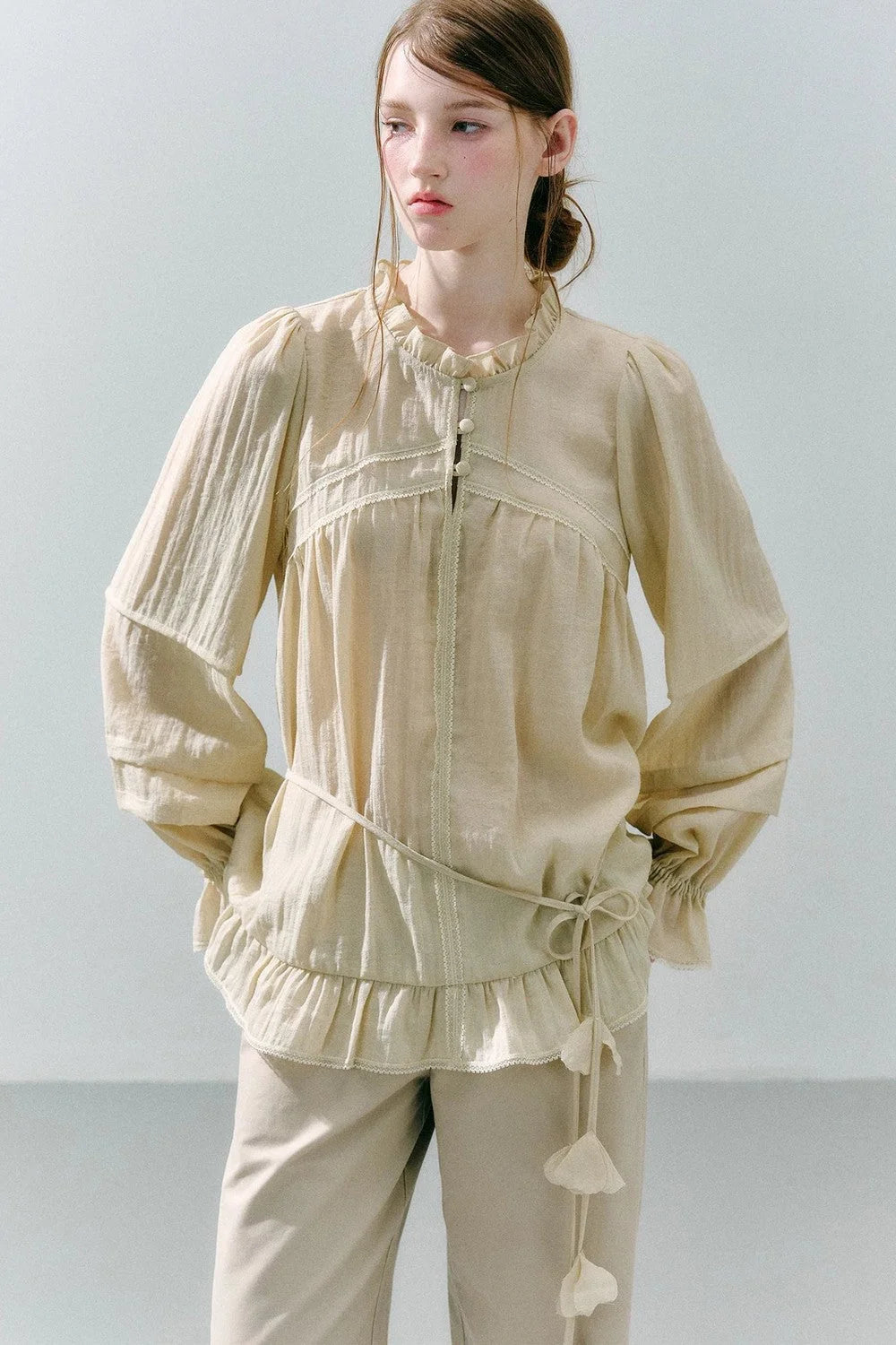 Woven Lace Acetate Top
