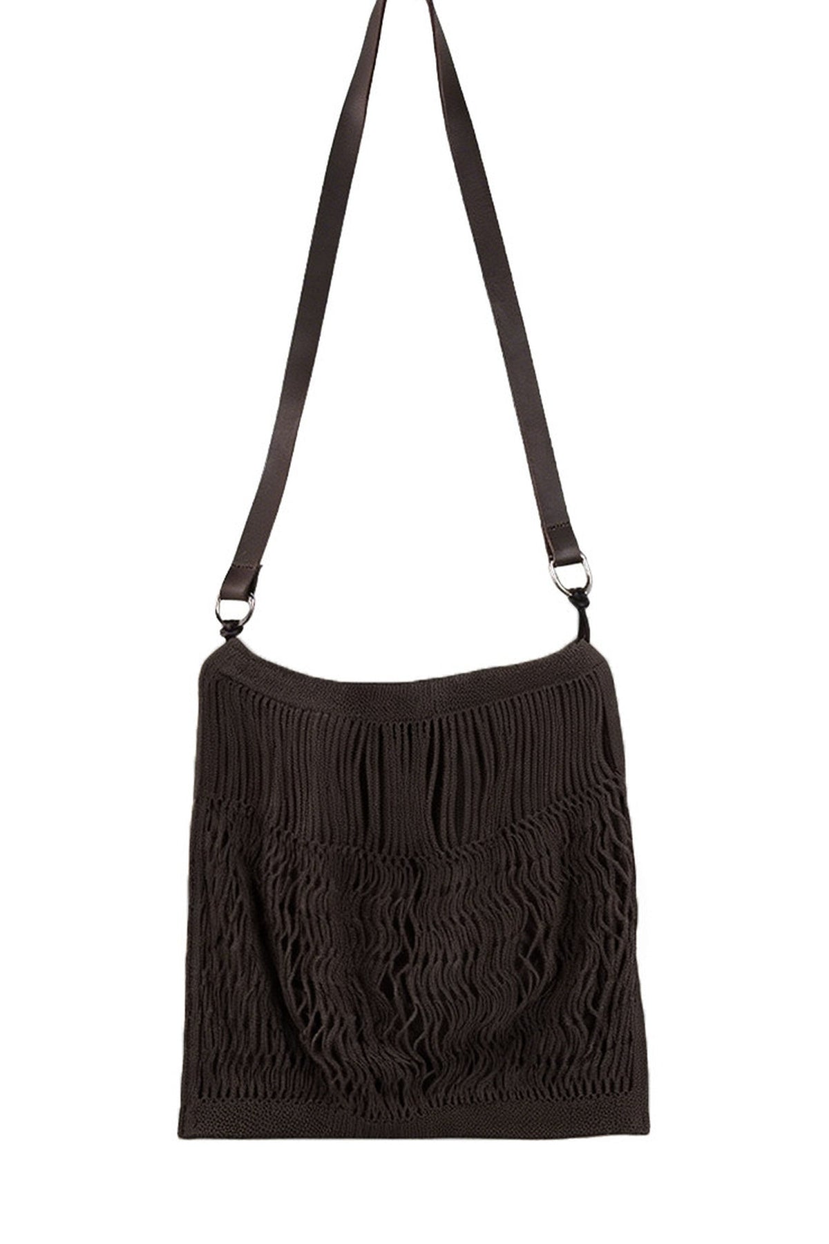 Woven Leather Strap Tote Bag