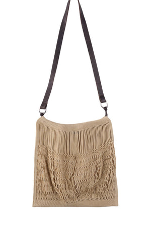 Woven Leather Strap Tote Bag