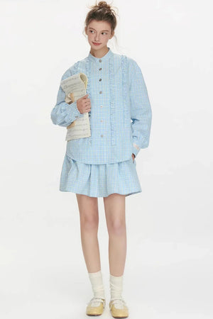 Woven Track Lace Midi Skirt