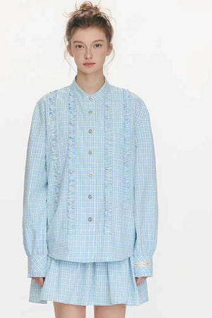 Woven Trajectory Ruffled Shirt