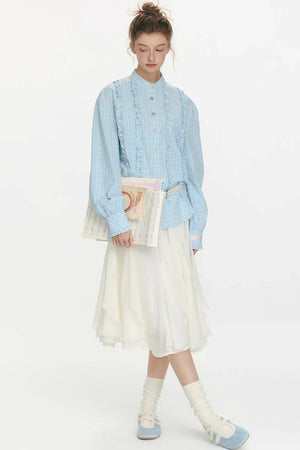 Woven Trajectory Ruffled Shirt
