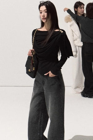 Wrap-Around Knit Sweater