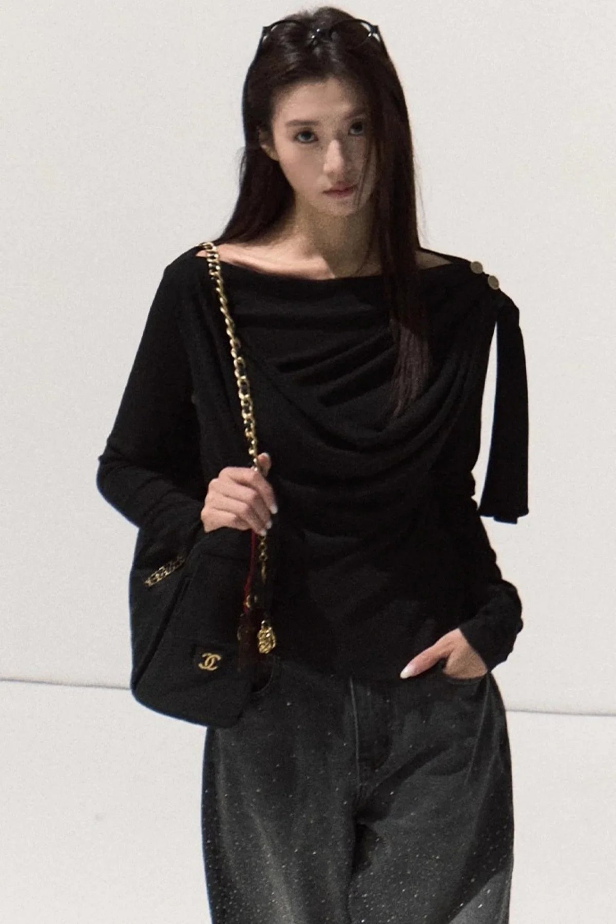 Wrap-Around Knit Sweater