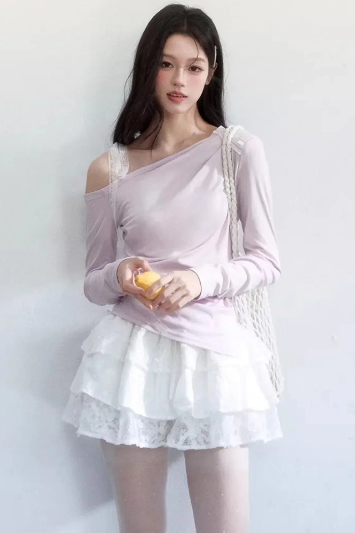 Wrinkled Off-Shoulder Blouse