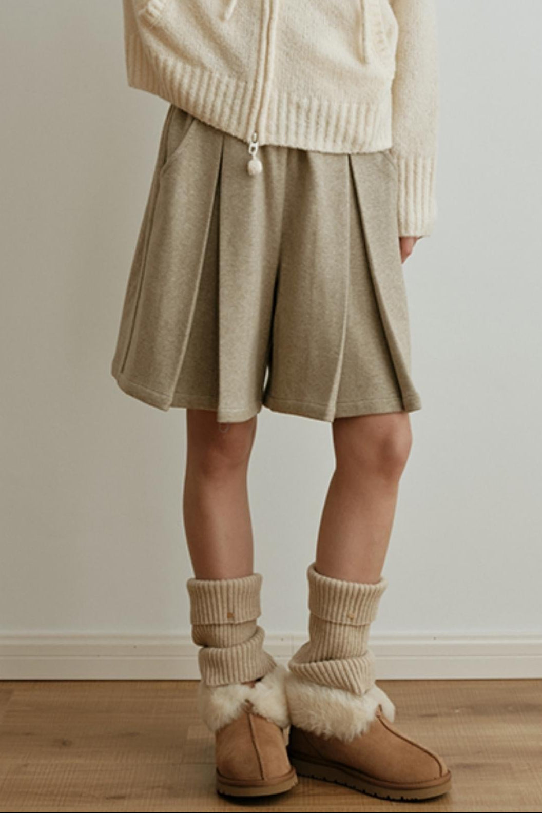 Yarn-Dyed Wool Bermuda Skirt