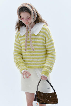 Yellow Striped Knit Sweater