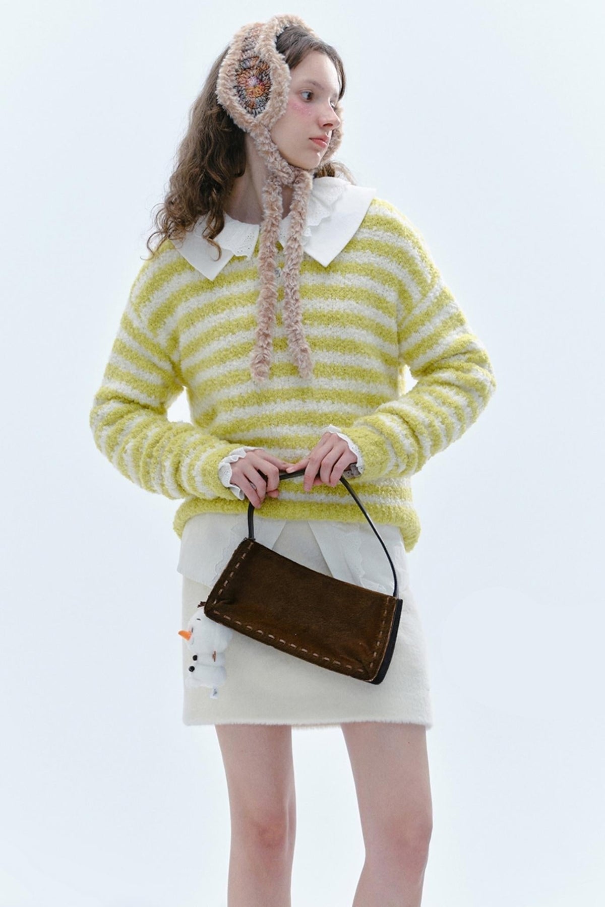 Yellow Striped Knit Sweater
