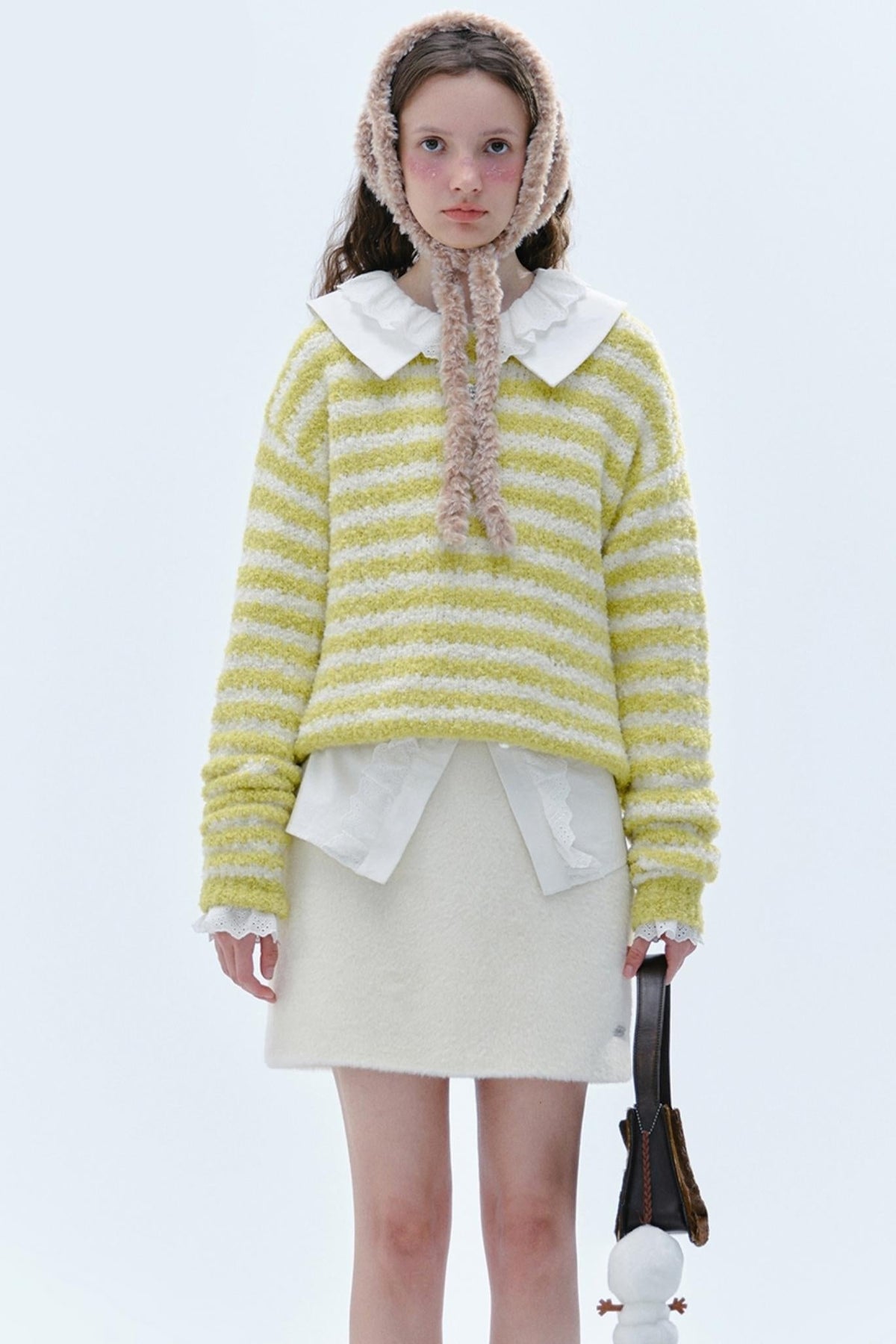 Yellow Striped Knit Sweater