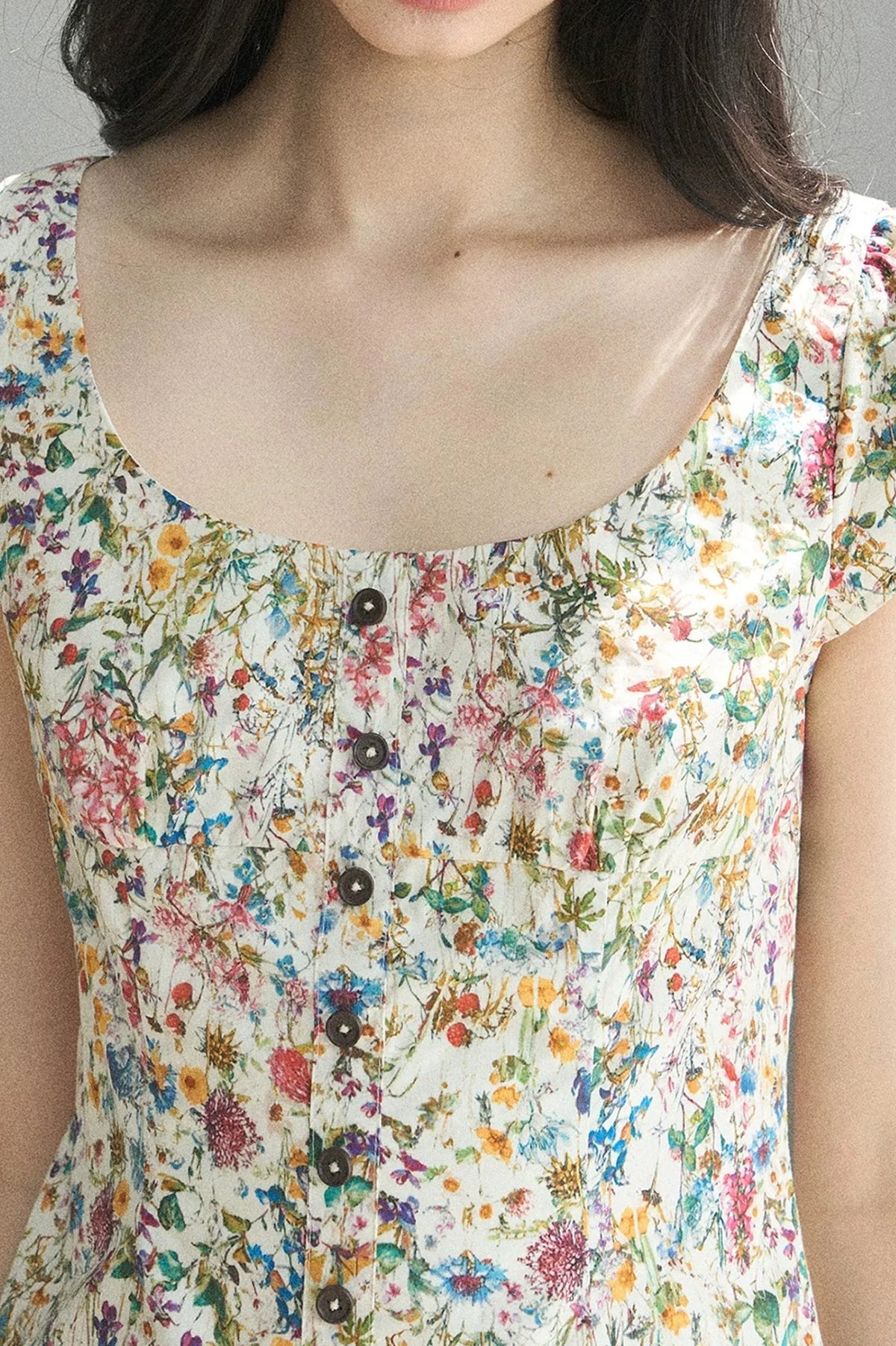 Youthful Floral Puffy Dress