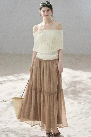Youthful Off-Shoulder Knit Top