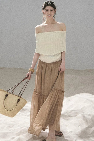 Youthful Off-Shoulder Knit Top