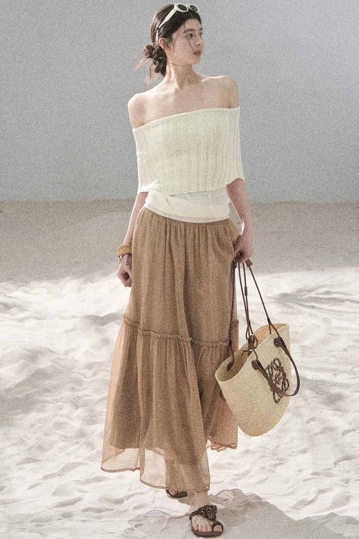 Youthful Off-Shoulder Knit Top