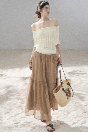 Youthful Off-Shoulder Knit Top