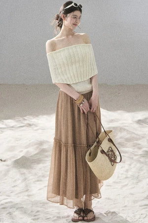 Youthful Off-Shoulder Knit Top
