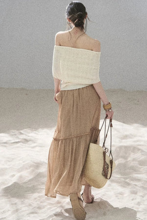 Youthful Off-Shoulder Knit Top