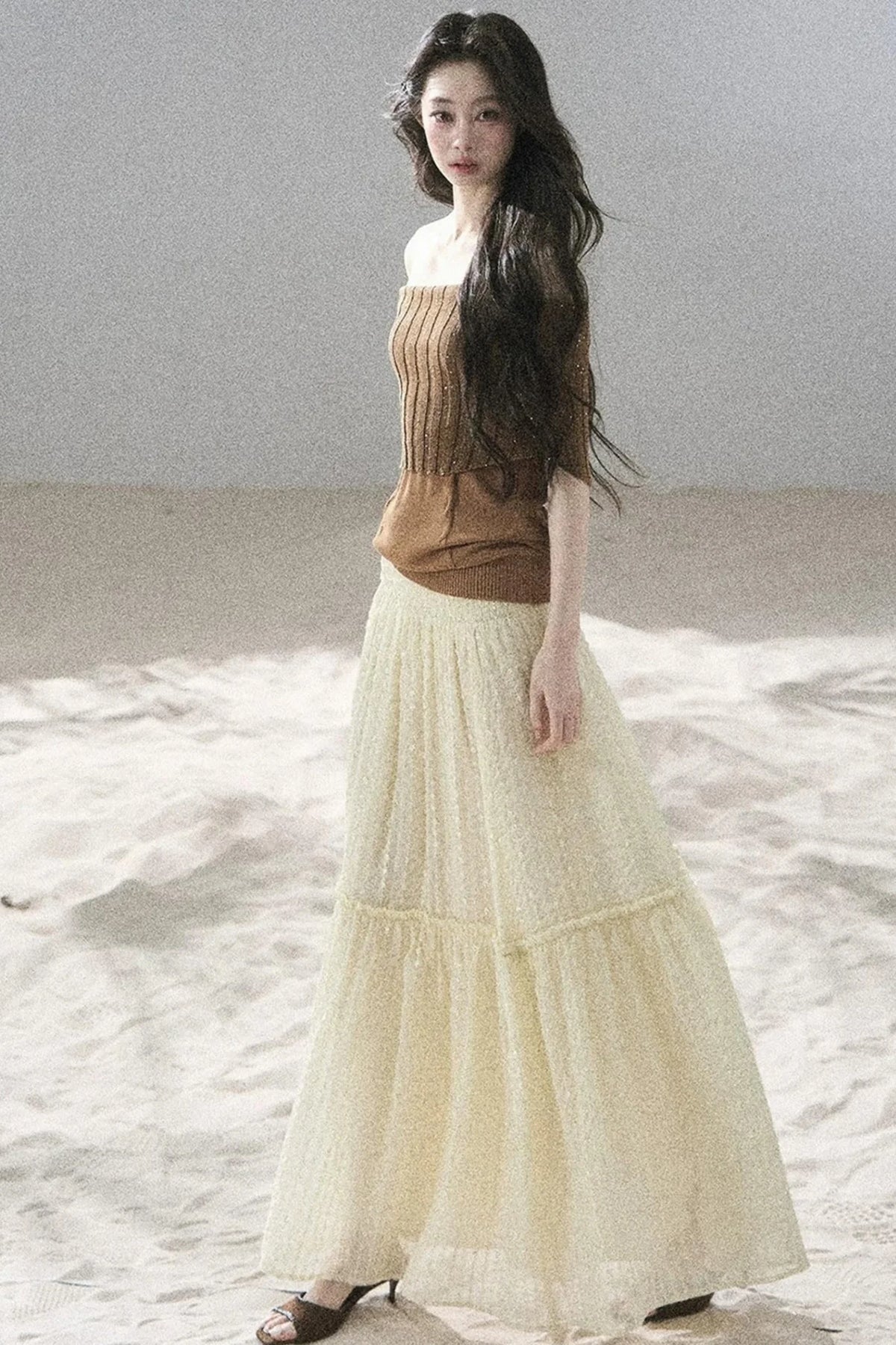 Youthful Off-Shoulder Knit Top