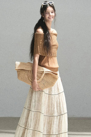Youthful Off-Shoulder Knit Top