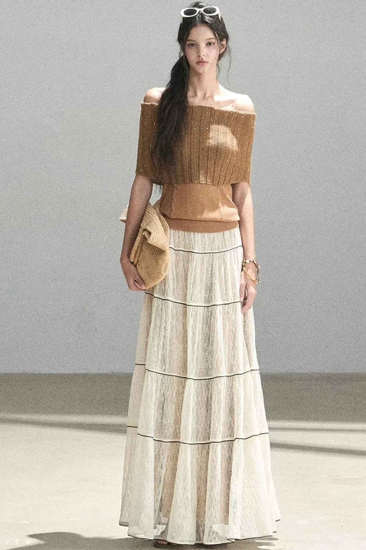 Youthful Off-Shoulder Knit Top
