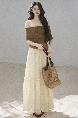Youthful Off-Shoulder Knit Top