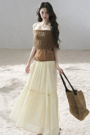 Youthful Off-Shoulder Knit Top