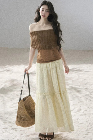 Youthful Off-Shoulder Knit Top