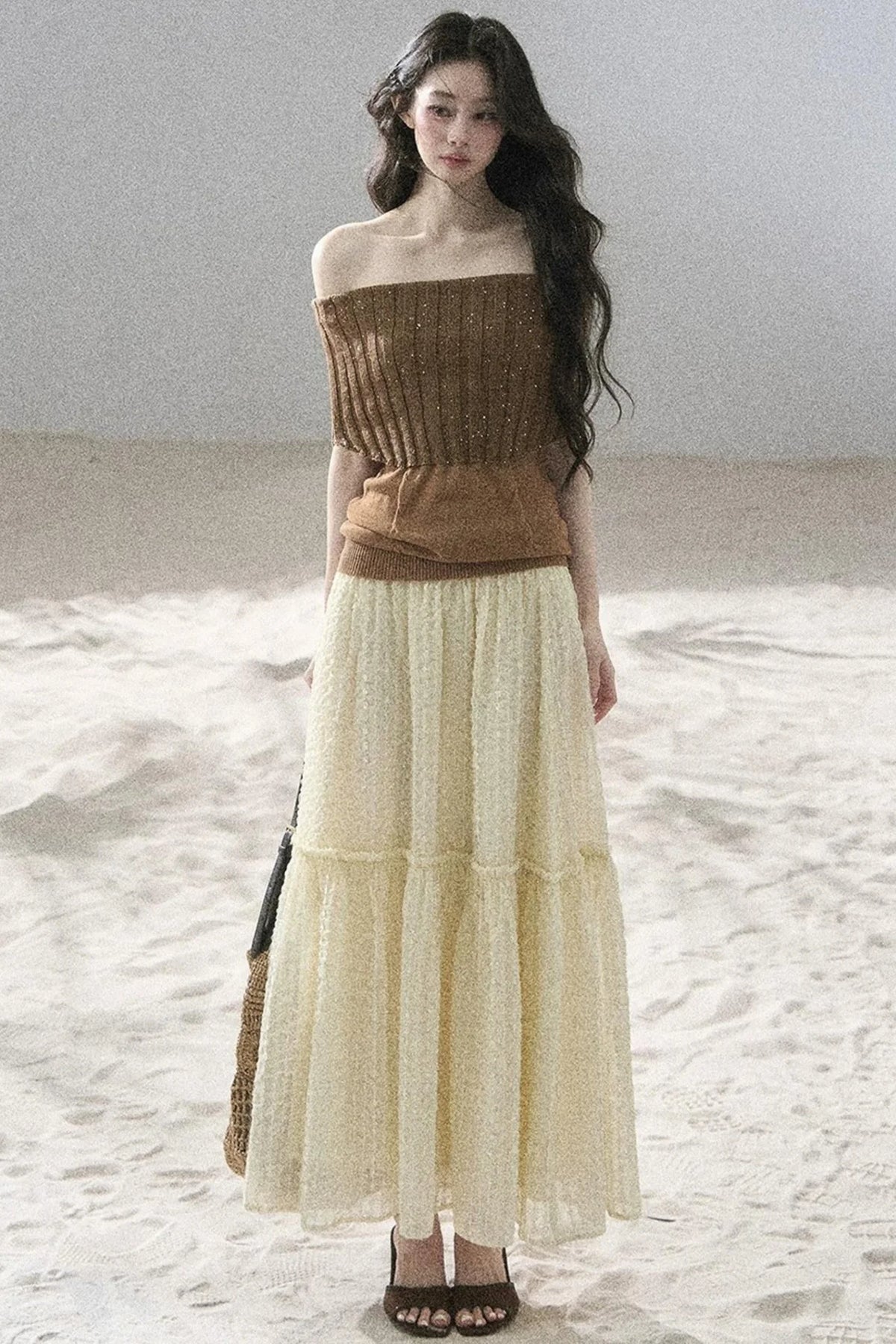 Youthful Off-Shoulder Knit Top