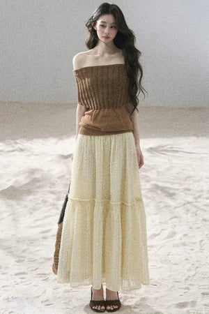 Youthful Off-Shoulder Knit Top