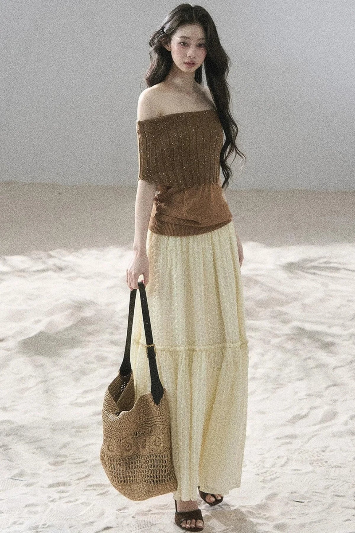 Youthful Off-Shoulder Knit Top