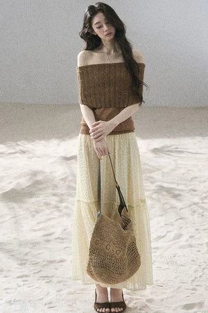 Youthful Off-Shoulder Knit Top