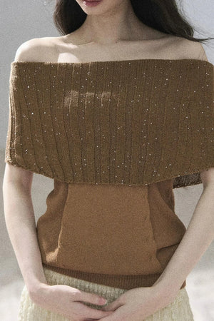 Youthful Off-Shoulder Knit Top