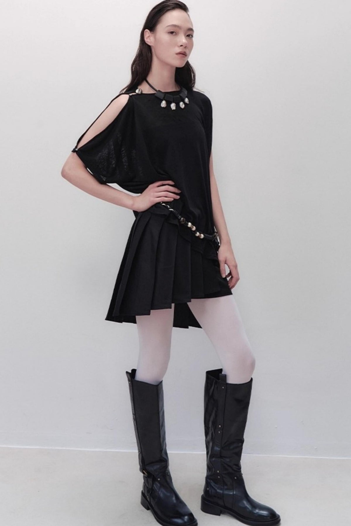 Yuan Shadow Pleated Shorts Skirt