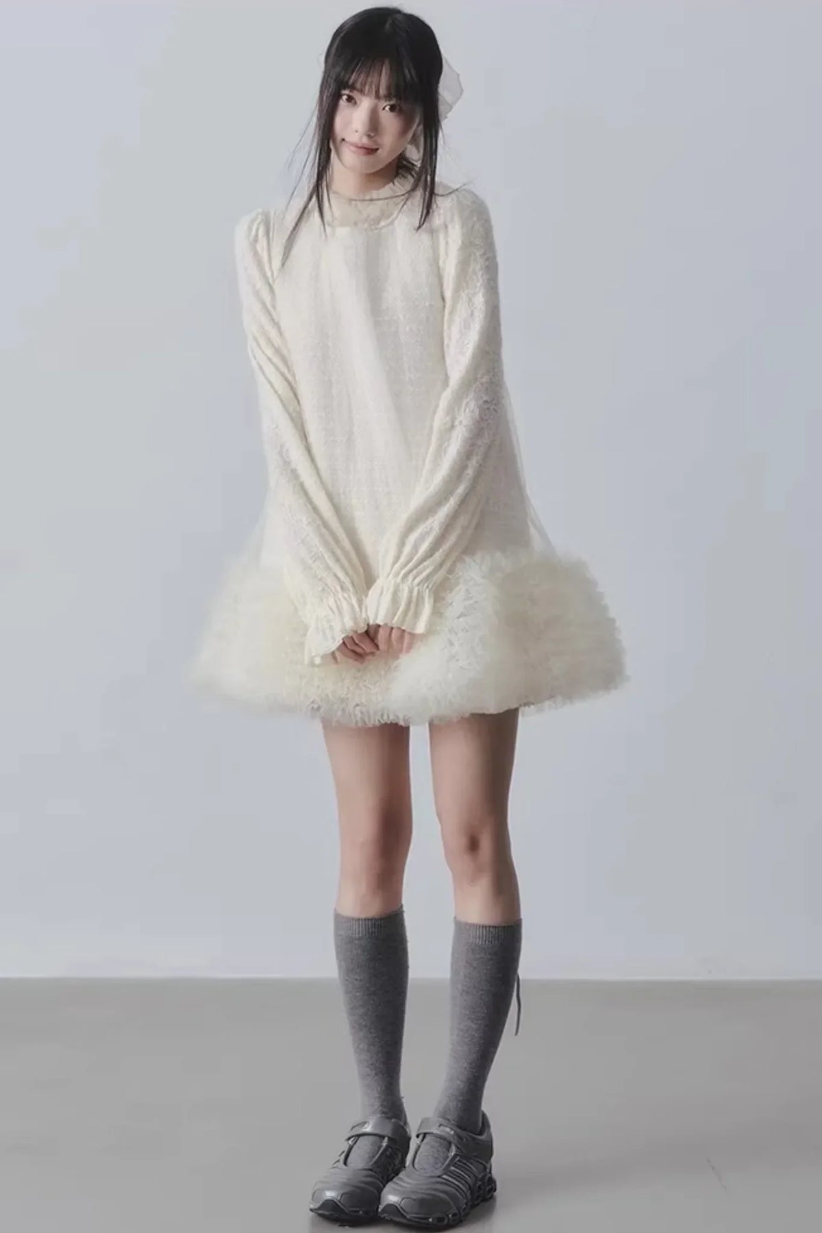 Yunding Coffee Tweed A-Line Dress