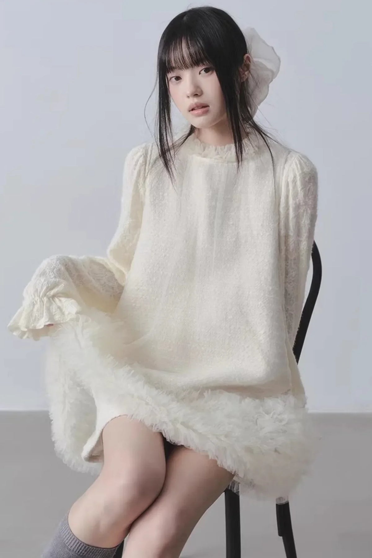 Yunding Coffee Tweed A-Line Dress